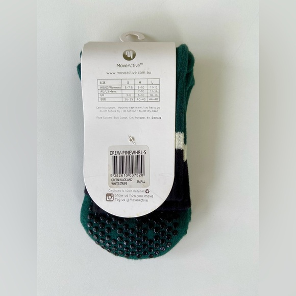 MoveActive Crew Socks, Pilates Barre Yoga Socks, Non-Slip Crew Socks Sz: S 5-7.5 - Picture 5 of 7
